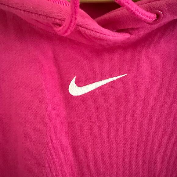 Nike Pink Embroidered Middle Swoosh Pullover Hoodie Sweater Unisex Size Medium - Picture 4 of 8
